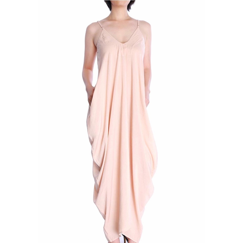 Low V-Neck/Low V-Back Maxi Dress